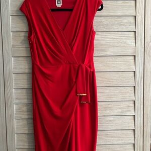Anne Klein Vibrant Red Midi Dress
